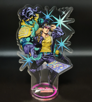 Free Royal Mail 24hr delivery Striking Acrylic stand of Joseph Joestar from the popular anime series JoJo's Bizarre Adventure. High-quality DTG print design showing the main protagonist Joseph Joestar posing in battle mode. Height: 12.5cm x 15cm Thickness: 3mm Excellent gift for any JoJo's Bizarre Adventure fan.